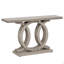 Console 55 po avec base géométrique en bois, canapé d'entrée rustique pour salon, couloir, vestibule - table d'appoint décorative pour présentation et rangement, gris
