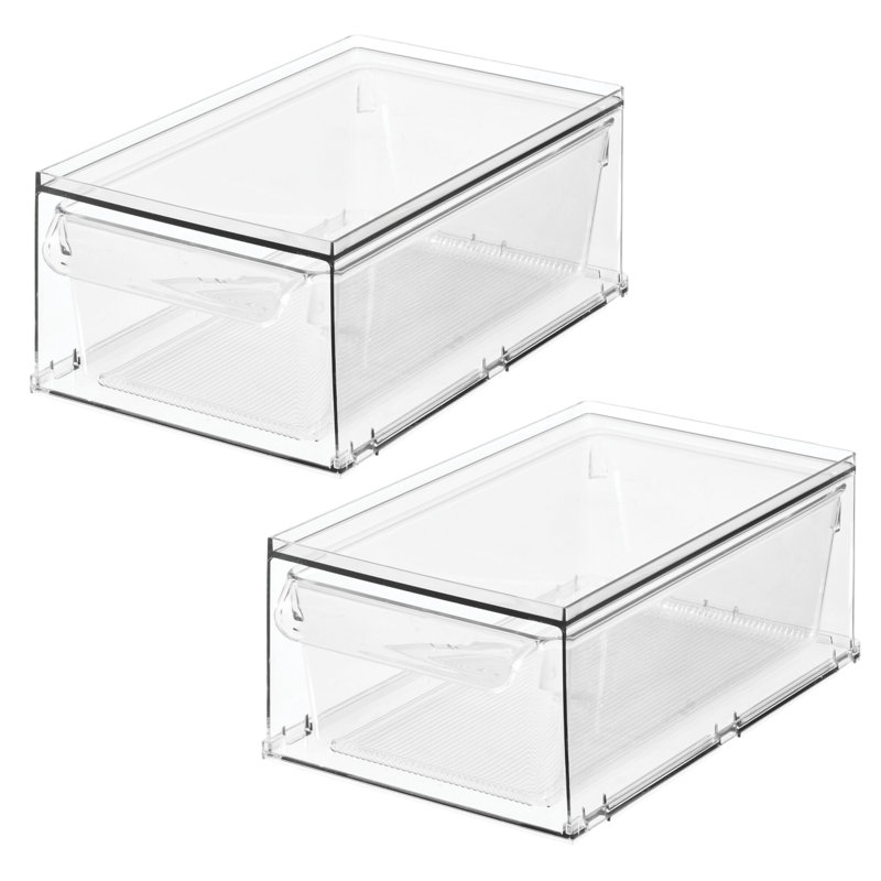 iDesign Stackable Kitchen Storage Drawer - Pull-Out Sliding Bin for Fridge, Pantry, Under-Sink, or Cabinet