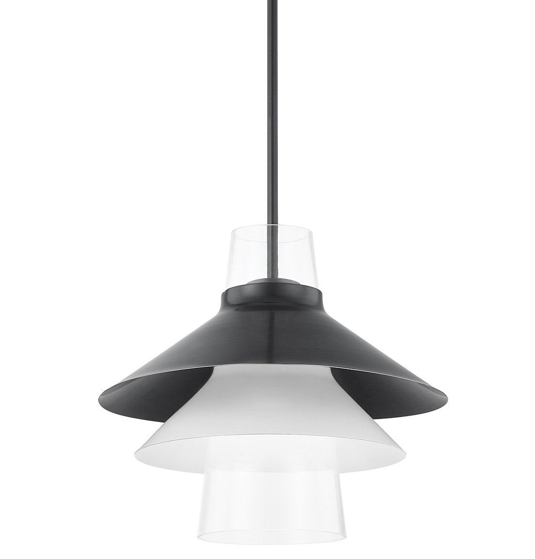 Camilo Single Light Glass Dimmable Pendant, Old Bronze