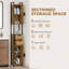 HOMCOM Tall Bathroom Storage Cabinet Drawers Adjustable Shelves Brown