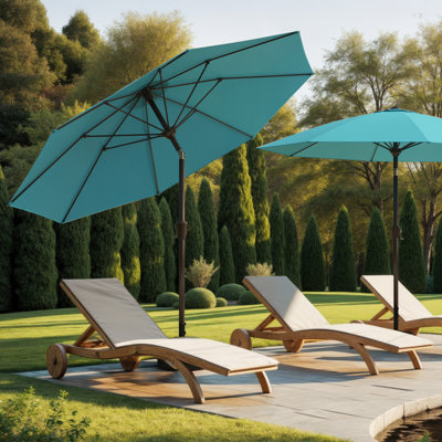 Outdoor Patio Umbrella 9ft ,patio Table Umbrella With Push Button Tilt Crank