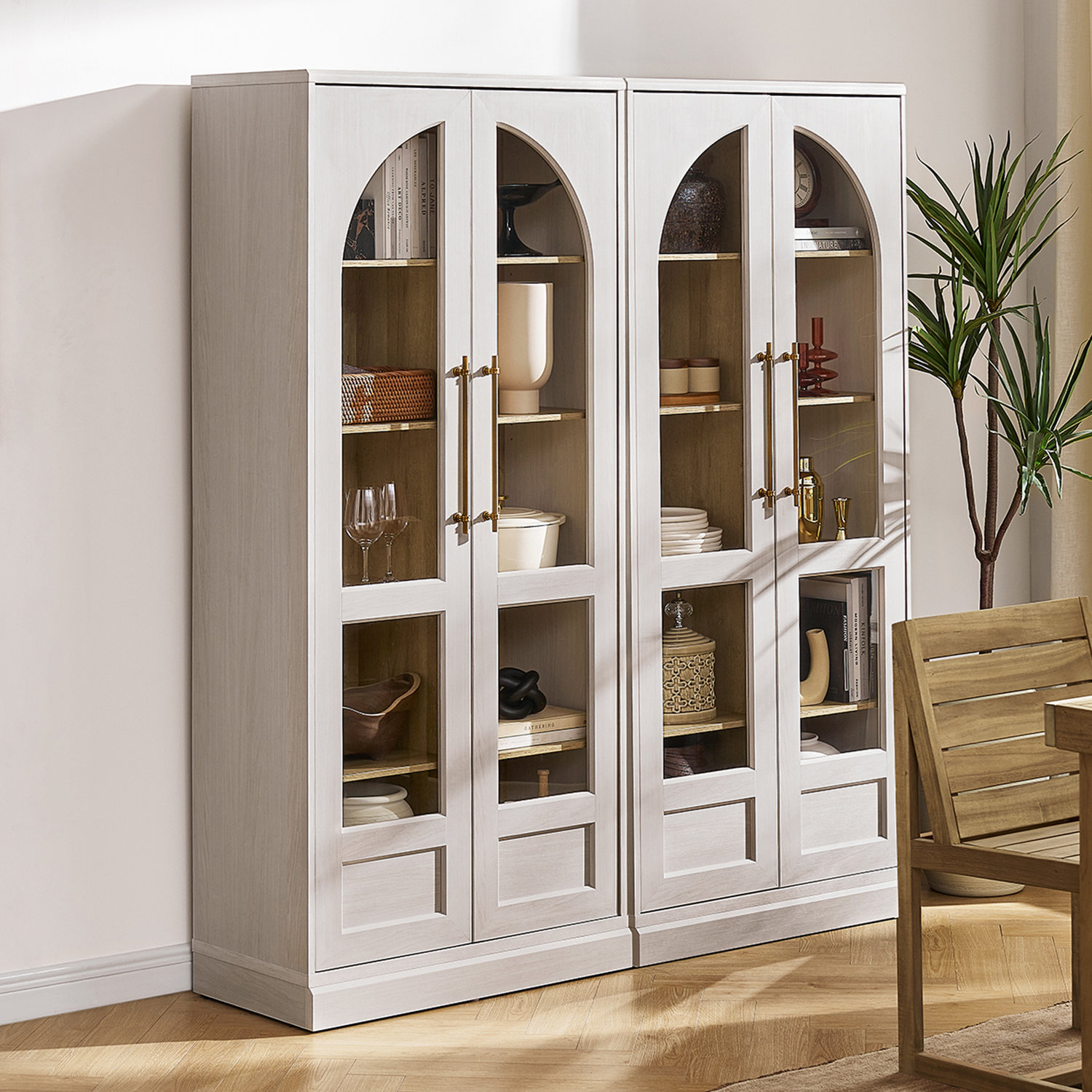Latitude Run® Mahfuza Arched Tall Display Cabinet