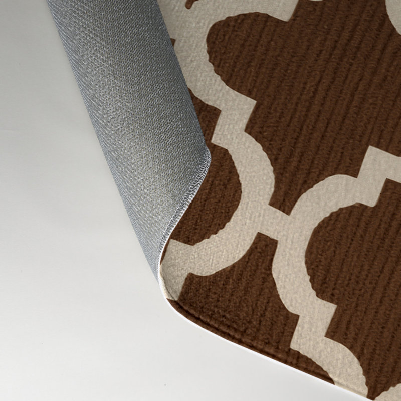 Trellis Brown Indoor and Outdoor Area Rug, Rectangle 9' x 12'