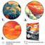 «Majestic Sunset Wild Waves Breaking Retro», reproduction sur toile encadrée-456413007-456412988
