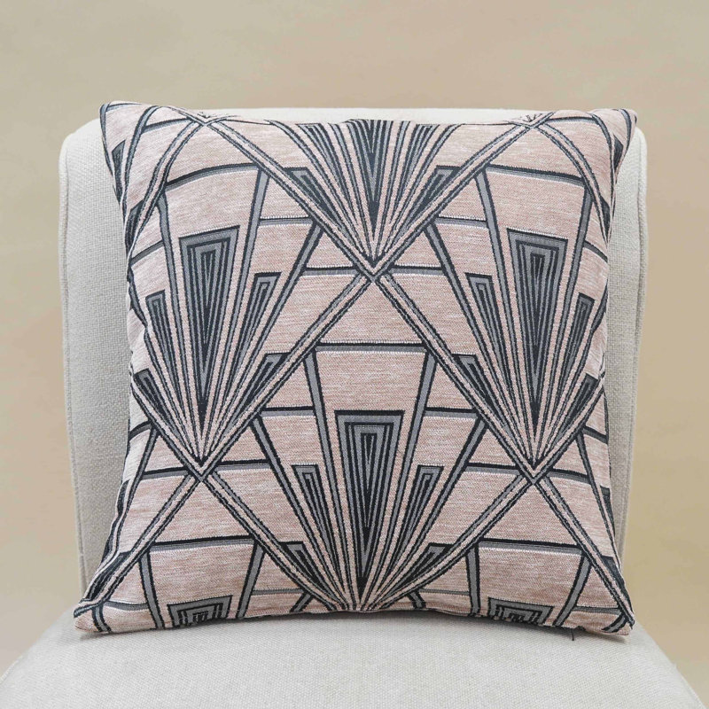 Geometric Pink Cushion, 43x43cm, Synthetic filled