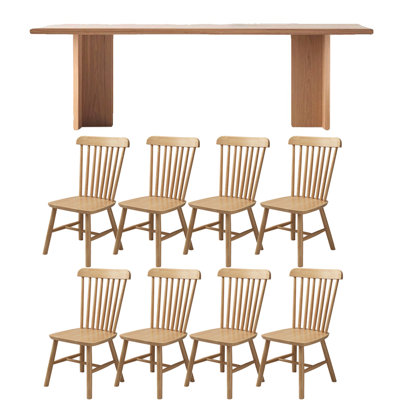 Ensemble de table de salle à manger en bois massif de style nordique