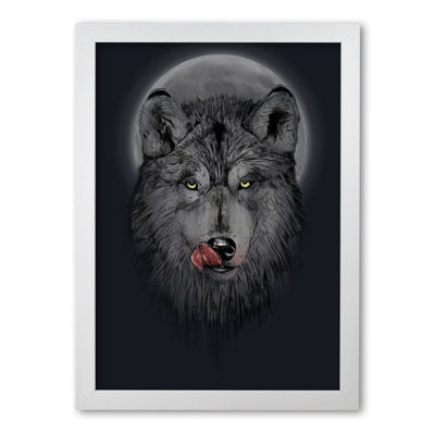 Dinner Time Wolf Night 1 Piece Wall Art