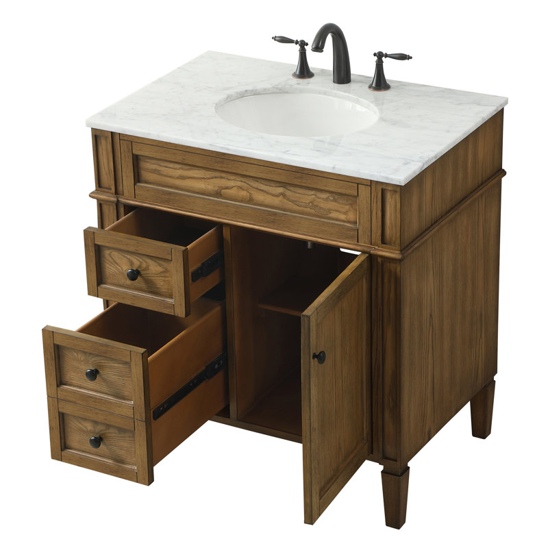 Ensemble de meuble-lavabo simple 32 "Rivers, Brun foncé