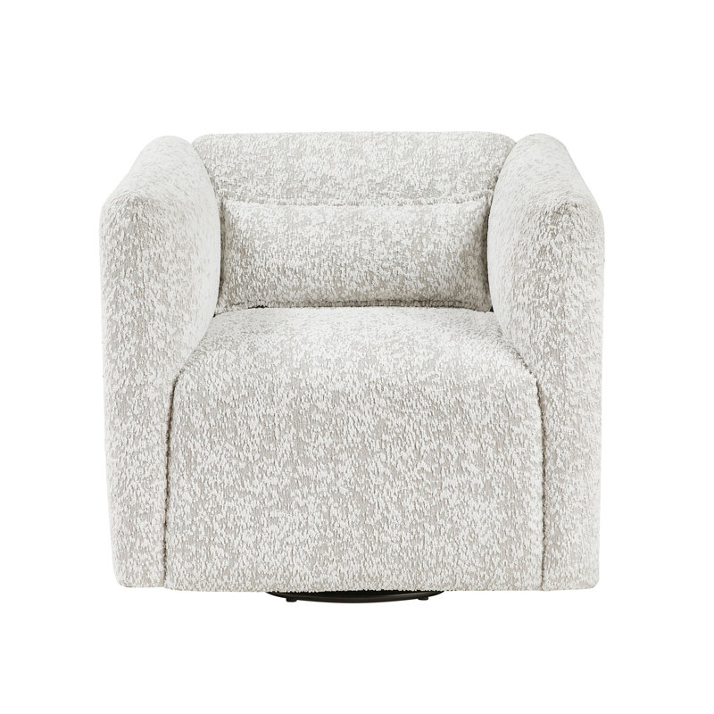Fauteuil pivotant en tissu jacquard beige Modern Living