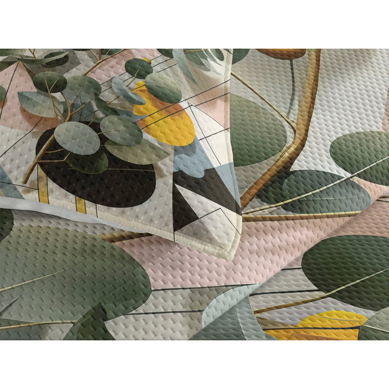 Polyester Floral Coverlet, King Coverlet + 2 Standard Shams