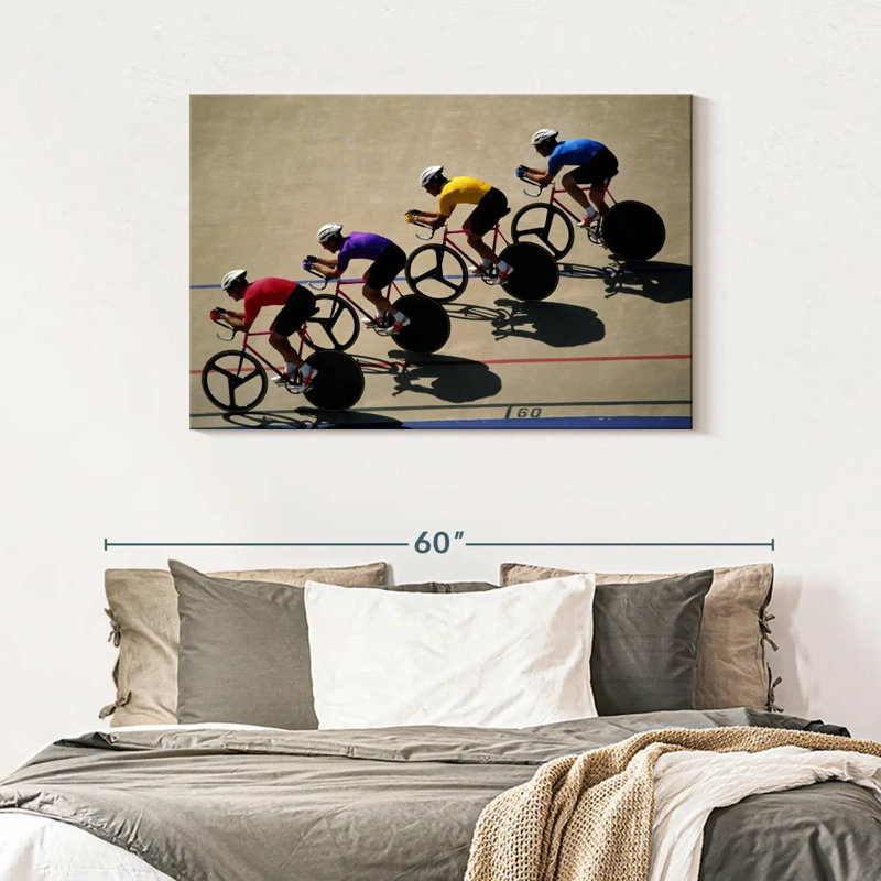 Male Track Cyclists, 30" H x 45" W