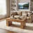 48 Inch Farmhouse Rectangle Coffee Table with Hidden Storage Drawer in Natural Wood Color