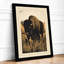 Bison Profile Rustic - Framed Print-1508846728-1508846733