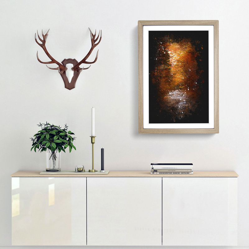 The Woodland Stream - Framed Print, 33cm H x 24cm W x 2cm D, Oak Framed