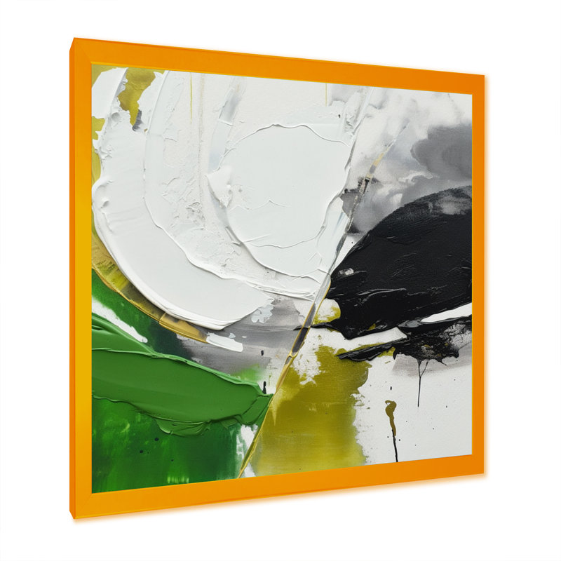 «Green and Black Geometric Enchantment II - Abstract Marble», reproduction sur toile encadrée, H 36 po x l 36 po x P 1,5 po