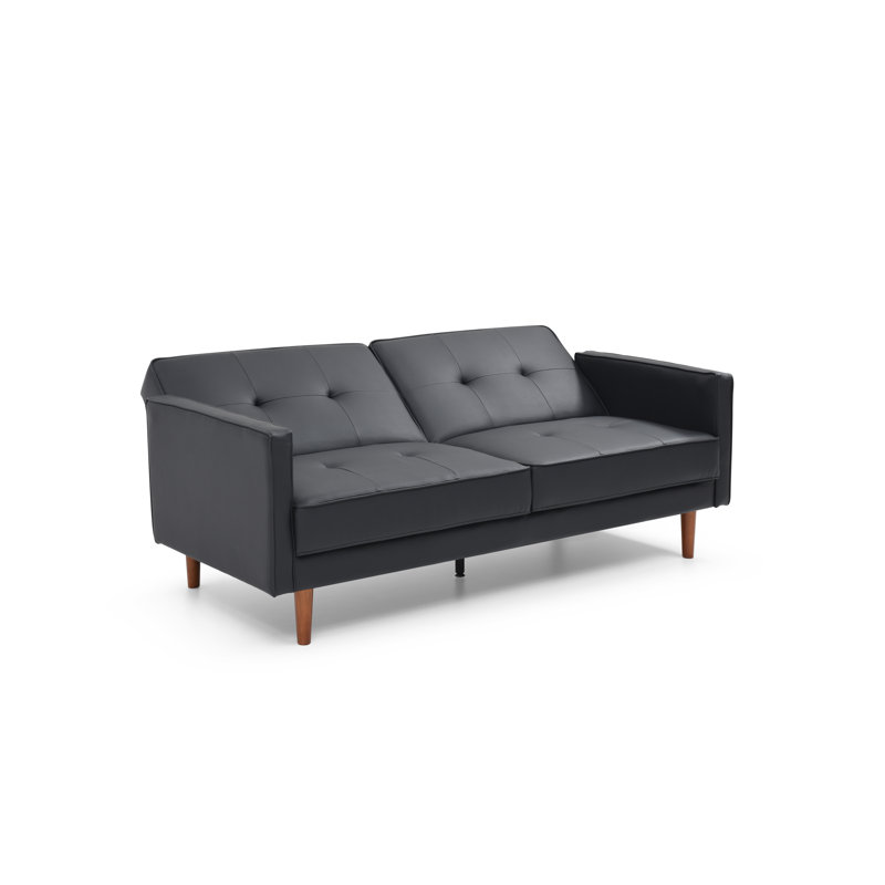 Rosamonde Queen 196cm Faux Leather Convertible Sofa