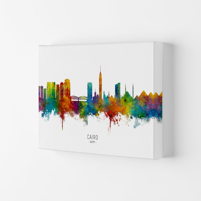 Cairo Egypt Skyline by Michael Tompsett - Print, Wrapped Canvas, 29.7cm H x 42cm W x 4cm D