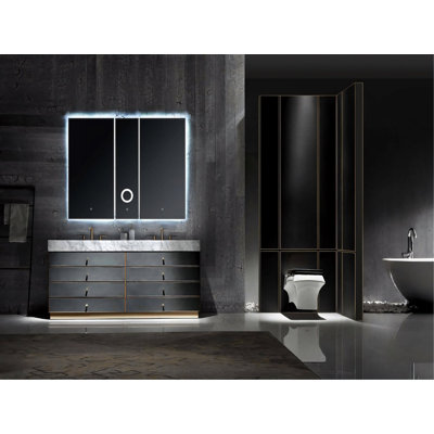 Tuscan- Modern European Design Grey vanity oak wood  and marble top 48