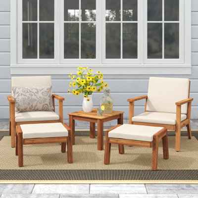Isaacson 5 Piece Seating Group with Cushions by Wade Logan
