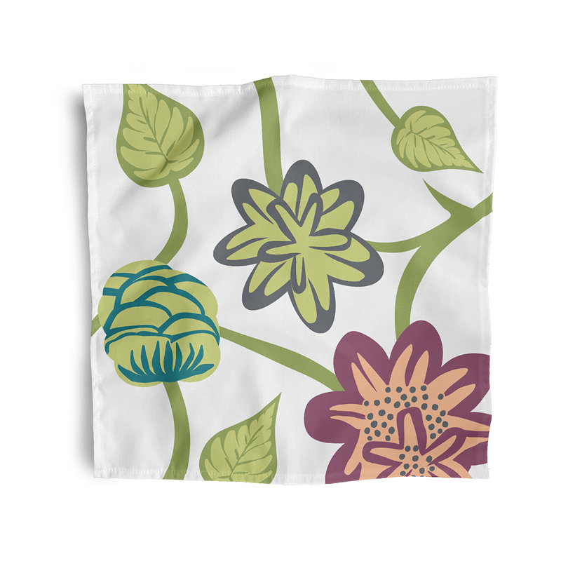 Cihat Polyester Floral Square Napkin, Purple