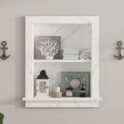 Armoire de niche de douche encastrée en bois blanche l 17,5 po x P 4 po x H 20,3 po