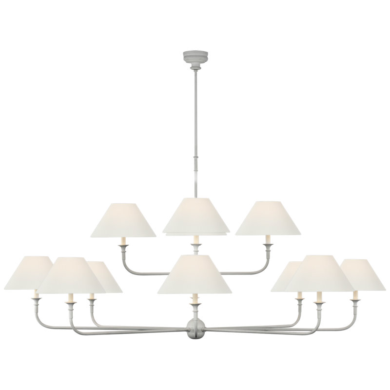 Piaf 12 - Light Chandelier, Plaster White