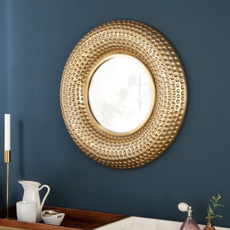 Sarafina Aluminium Circle Wall Mirror, Gold 