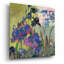 Art mural en verre épique «Purple Irises» par Beth A. Forst, 12 po x 12 po