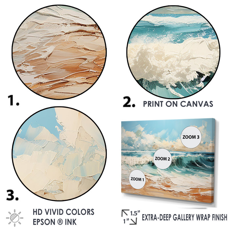 Teal Waves Fight I - impression, H 16 po x l 32 po x P 1 po, Cadre flottant doré