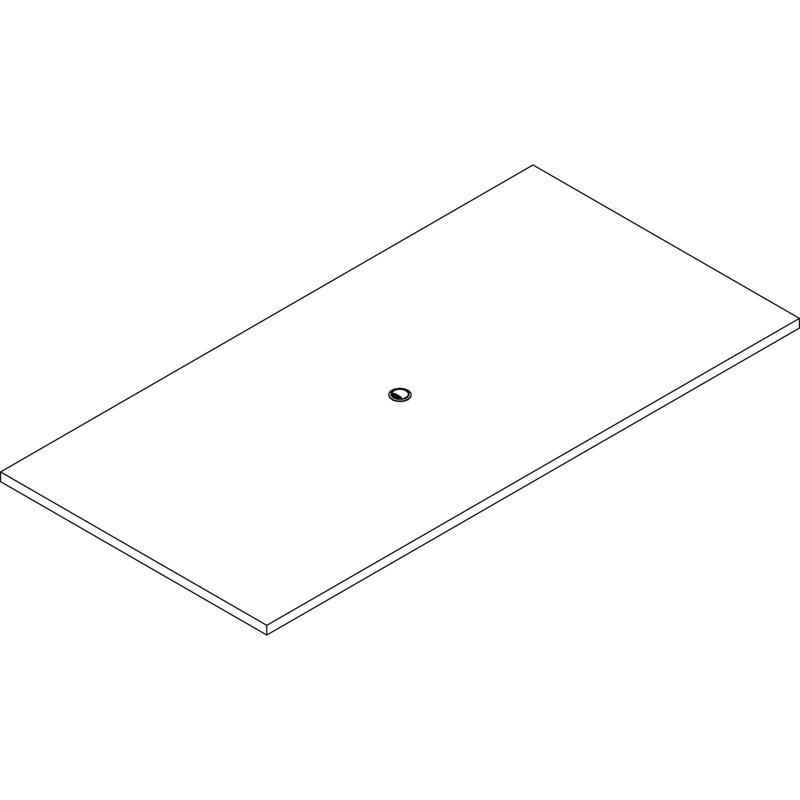 Plateau de table de conférence, Acajou, H 2 po x l 96 po x P 48 po