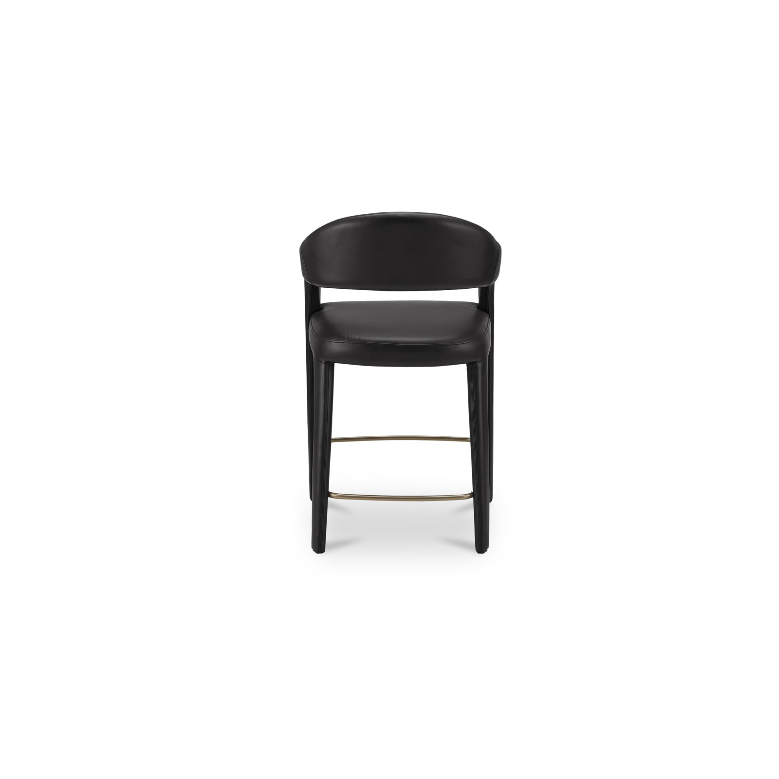 Cathline Upholstered Stool, Counter Stool (26.4" Seat Height), Black Polyester
