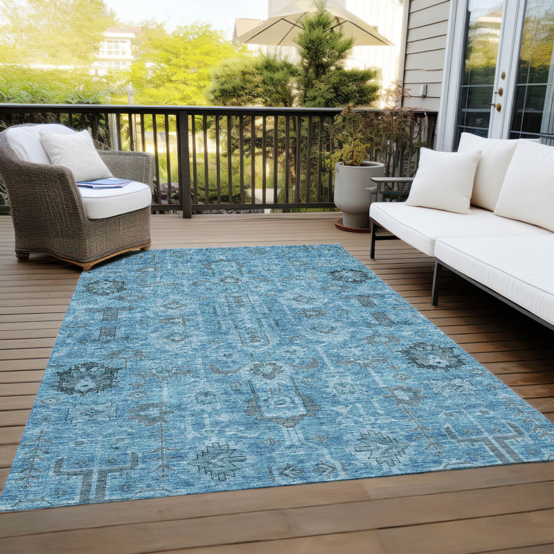 Alta Washable Oriental Indoor / Outdoor Rug, Rectangle 10' x 14'