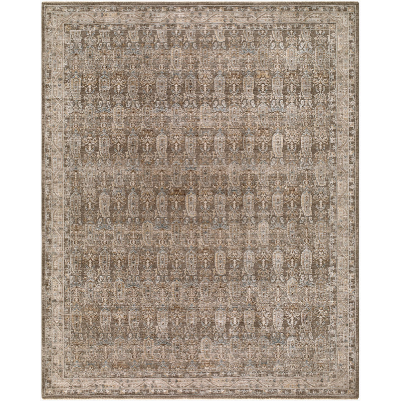 Farshad Machine Woven Area Rug, Rectangle 1'12" x 2'11", Charcoal/Taupe/Gray