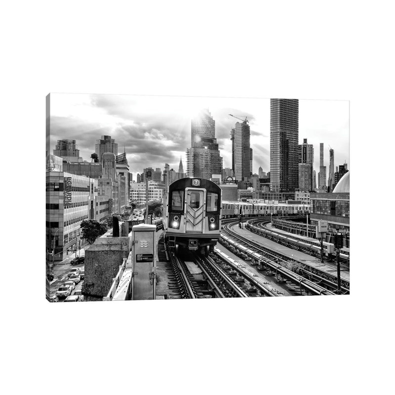Line 7 Subway 1 Piece Wrapped Canvas Wall Art, 101.6 cm H x 66.04 cm W x 1.91 cm D