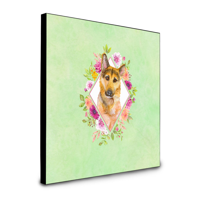 Panneau mural Dollman Flowers, Vert, Berger allemand blond