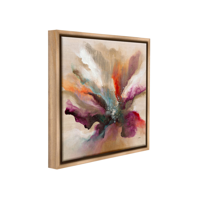 «Modern Botanical Leaves» par K. Nari, reproduction sur toile flottante, H 18 po x l 18 po, Cadre flottant orme Montalcino