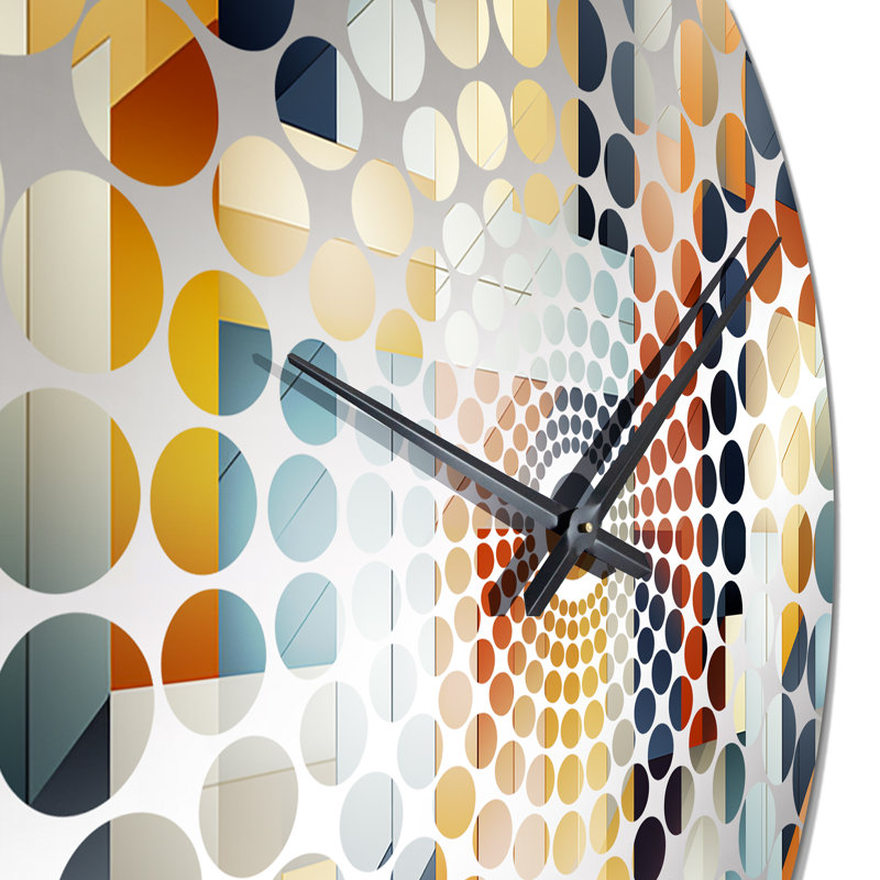 Blue Geometric Cubic Striped Charm - Striped  Wall Clock, Extra Large