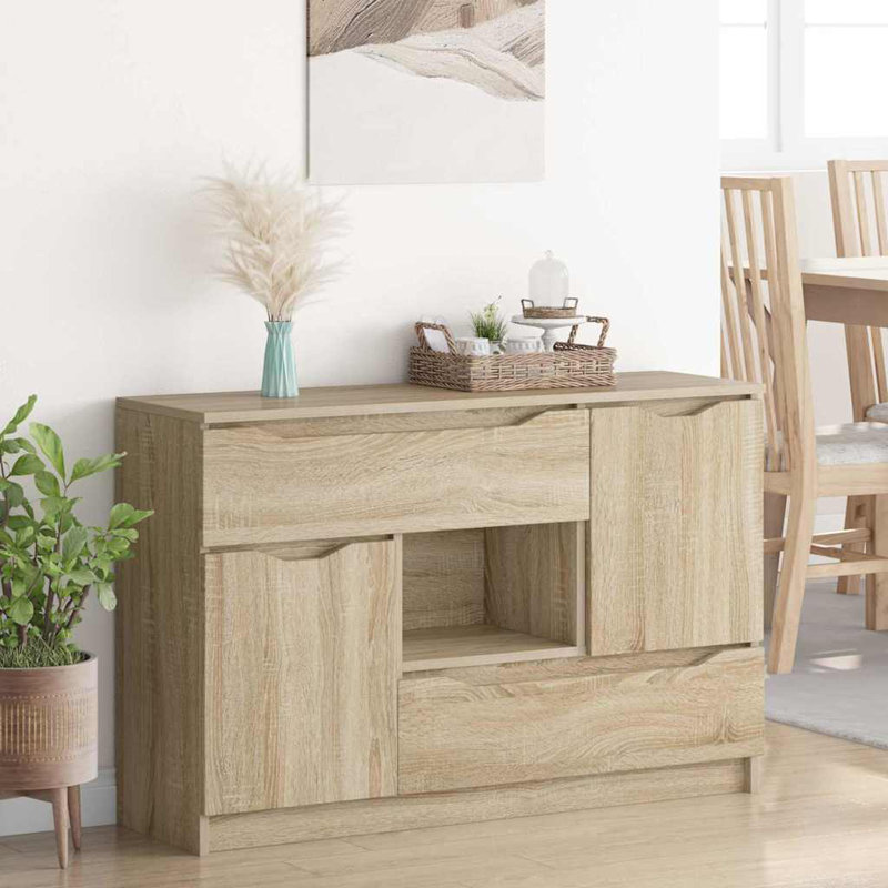  Sideboard Concrete Grey 100 X 30 X 65.6 Engineered Wood, Sonoma Oak