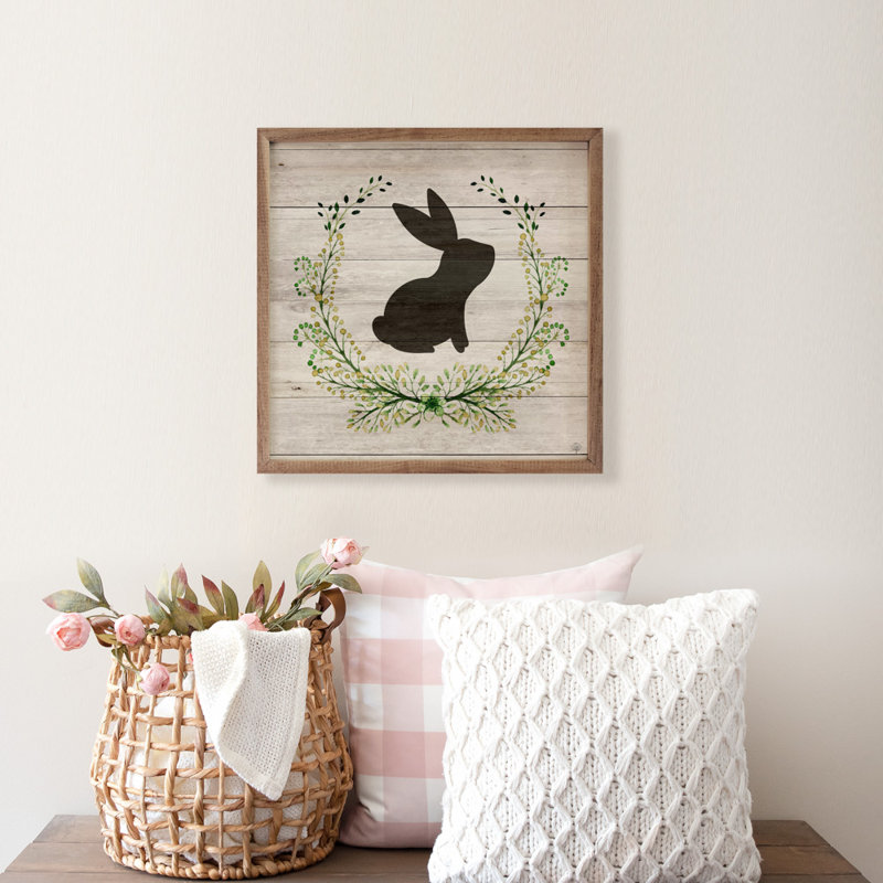 Couronne de lapin blanchie, H 16 po x l 16 po x P 1 po