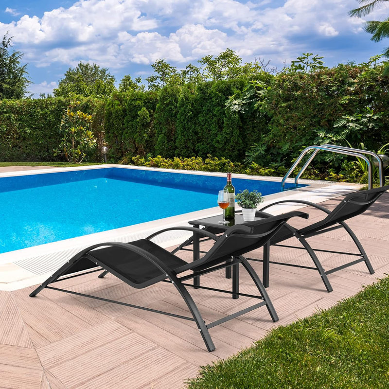 Aiyza 167.5cm Long Reclining Chaise Lounge Set