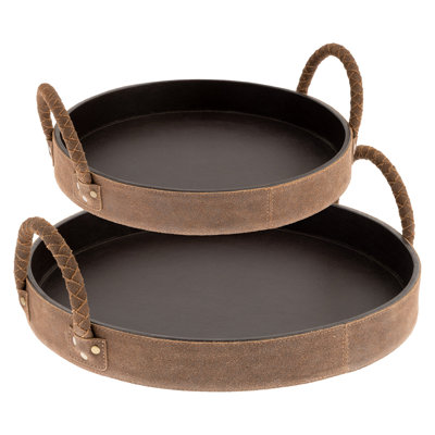 Plateaux ronds en cuir