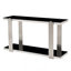 Console miroir argentée et noire pour entrée, double espace de rangement, idéale pour les salons, les corridors et les entrées.-472534822