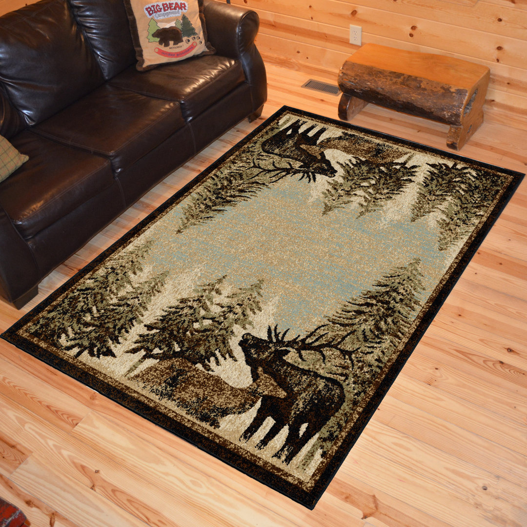 Hills Brown Area Rug Loon Peak® Rug 