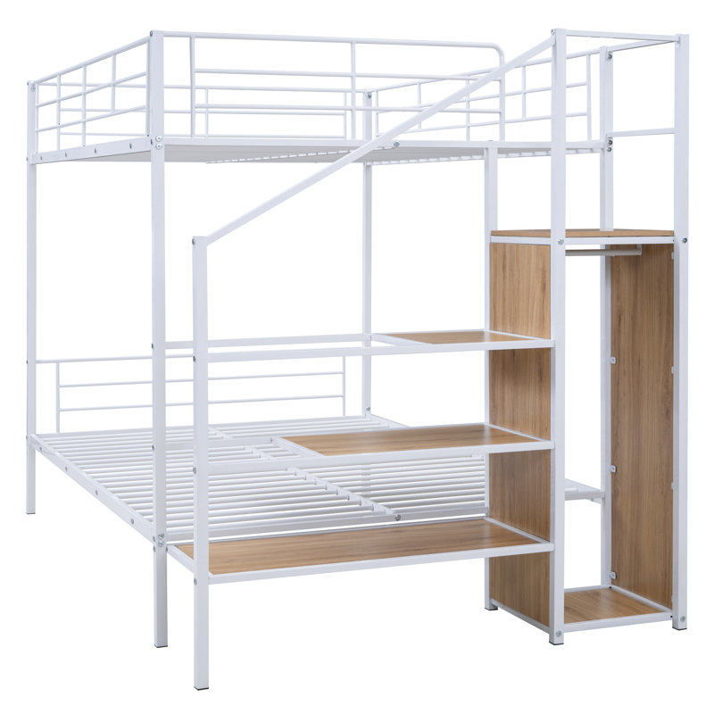 Adrastus Kids Bunk Bed, Full over Full, White