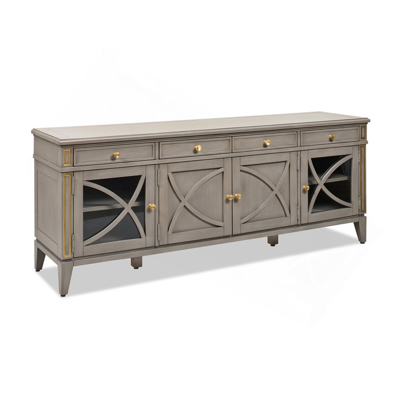 Dauphin 71" TV Stand Storage Display Console Table, Grey Cashmere Wood