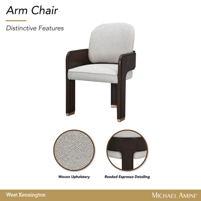 West Kensington Dining Arm Chair - Sea Salt Caramel, Espresso Wood