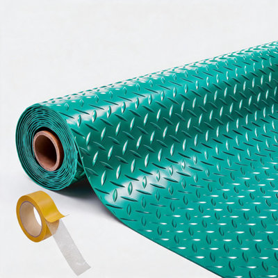 Surmatelas de garage très grand 7,5 x 17 pi - Protection en caoutchouc PVC épais pour VUS, camions et véhicules récréatifs, surface résistante à l'huile et à l'eau facile à nettoyer, antidérapant, utilisation intérieure