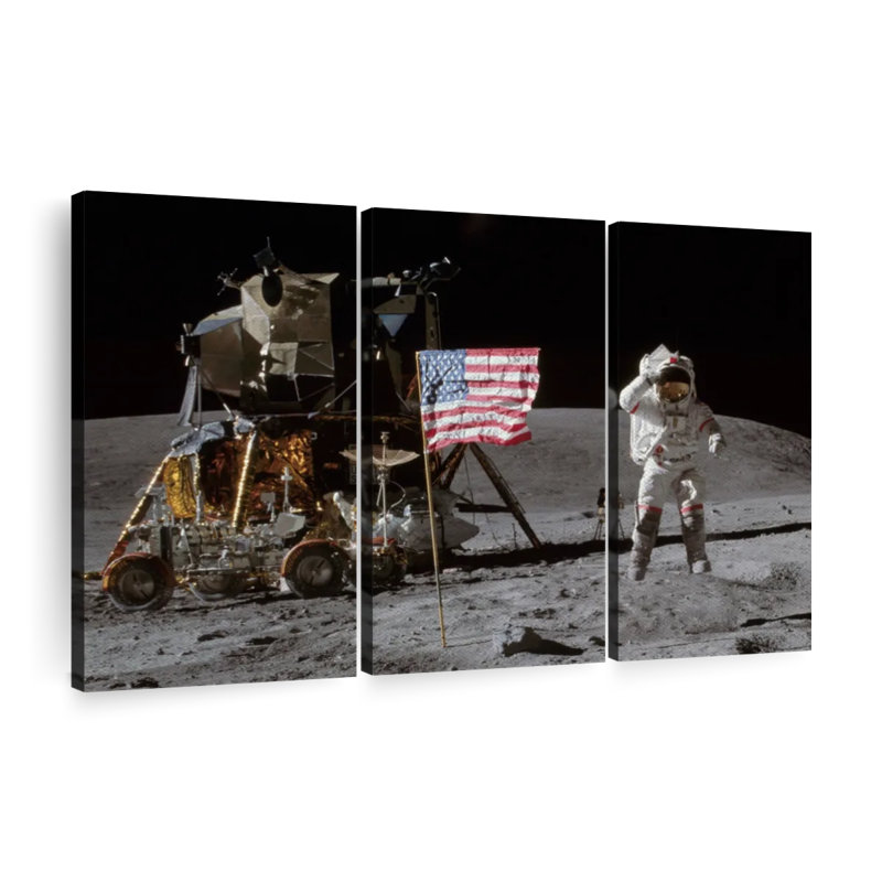 «Man On The Moon IV», 3 pièces, H 24 po x l 38 po