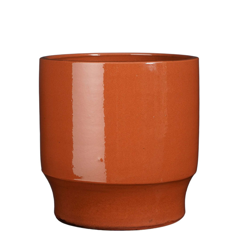 Spencyr Ceramic Pot Planter, 28cm H x 27cm W x 27cm D, Orange