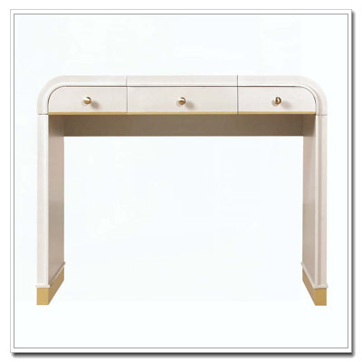 Classic Wood Vanity Desk with Flip Mirror, 3-in-1 Dressing Table with 2 Drawers and Storage Space